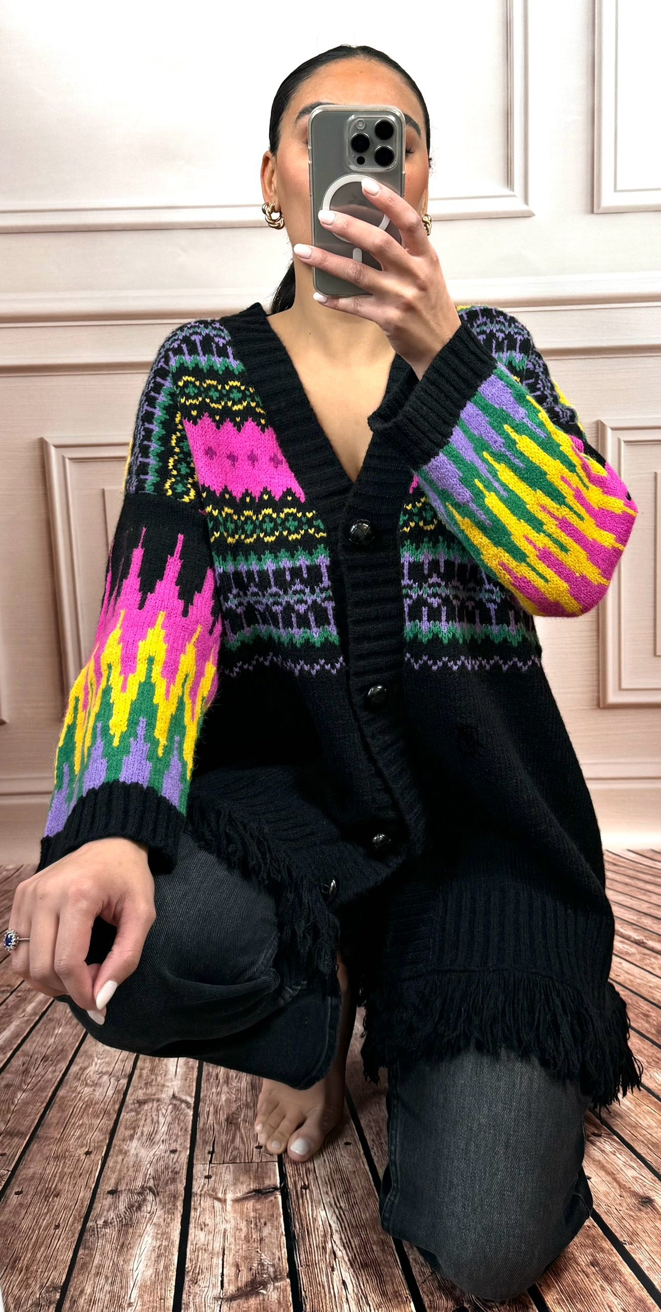 Cardigan con frange