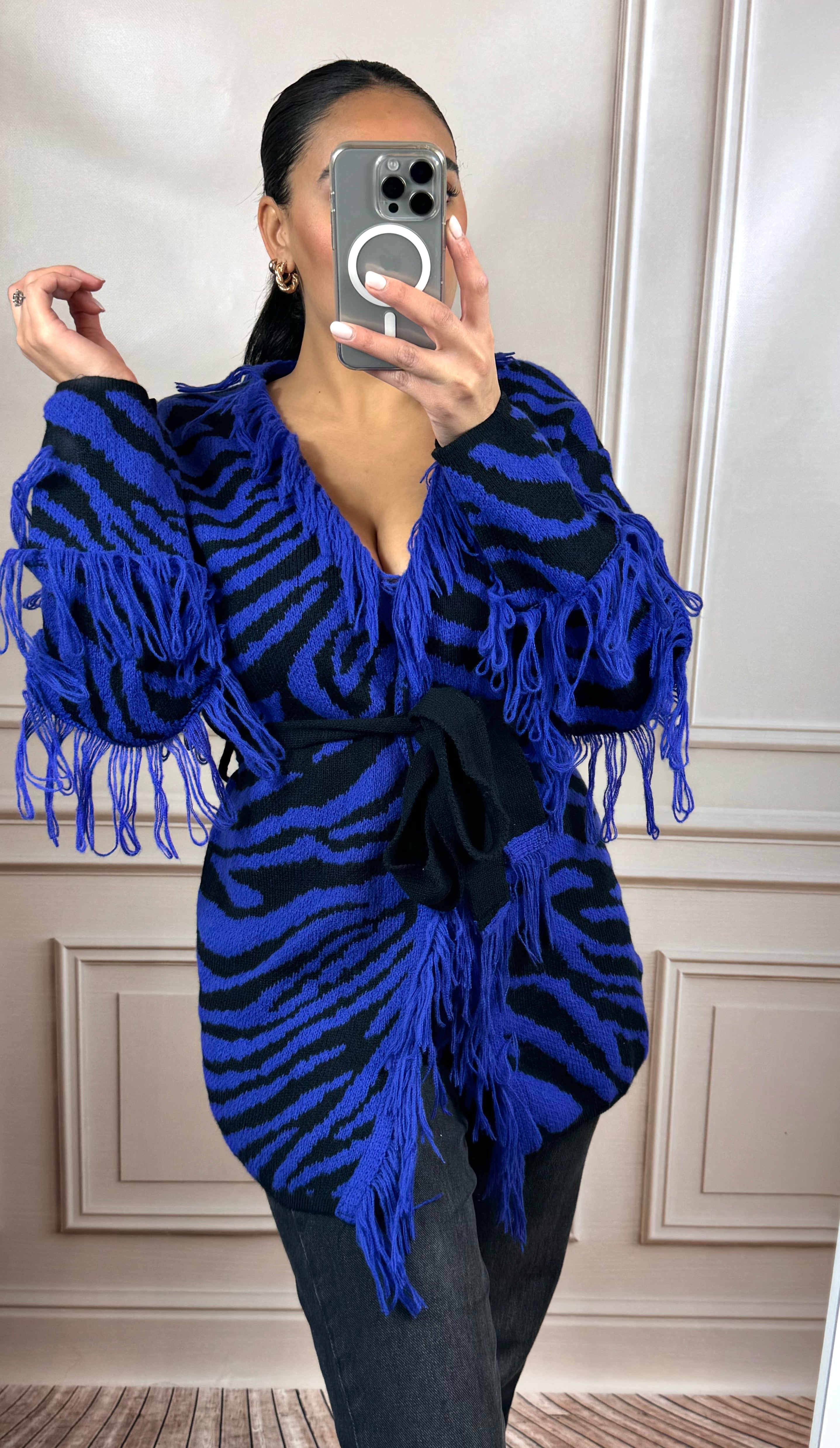 Cardigan con frange